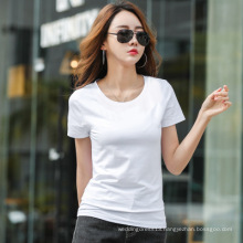 New trend custom plain blank short sleeve cotton t shirt for women wholesale lady t-shirts
